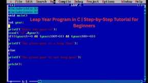 Leap Year Program in C | Step-by-Step Tutorial for Beginners #cprogramming  #coding #basicprograms