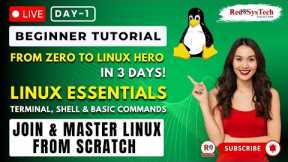 Linux tutorial for beginners 2025 | Linux basics and commands | [2025] | Live Day-1 | Red9SysTech
