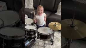 Drumming all day! 🥁💙 #shorts #baby #babydrummer #trending #viral #babyvideos #drums
