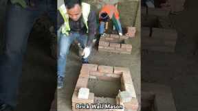 Brick Layer Mason Work Video.Stretcher bond skill training #video .#brick #wall #mason ✅🏠️