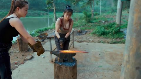 The Journey of Transforming Scrap Steel into an Ultra-Sharp Knife! #forging #knife forging