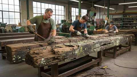 Incredible Process! How Skilled Craftsmen Turn Rotten Old Wood Into Unique Luxury Furniture!