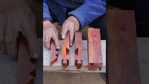 Chinese Master Carpenter Cuts Dovetail Joints For Table Legs No Nails,Incredible！#woodworking  #wood