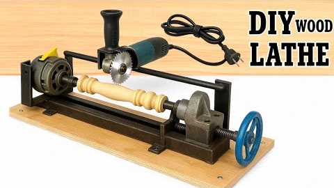 Homemade Wood Lathe From Old Washing Machine Motor | DIY Woodworking Tools