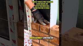 Perfect Bricklaying Technique Using Mason Line | Satisfying Brick Wall Construction Tutorial