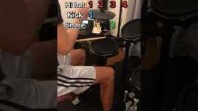 How to play the most basic drum beat - For beginners - #drum #drumming #beat #basic #beginner #easy