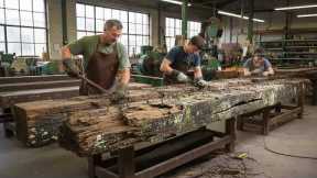 Incredible Process! How Skilled Craftsmen Turn Rotten Old Wood Into Unique Luxury Furniture!