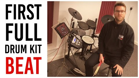 Beginner Drum Lessons on Electric Drums - First Drum Beat