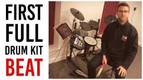 Beginner Drum Lessons on Electric Drums - First Drum Beat