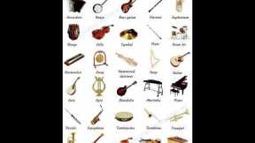 Musical  Instruments Names/List of Musical instruments Names/#ytshorts /#shorts/#new /#musical