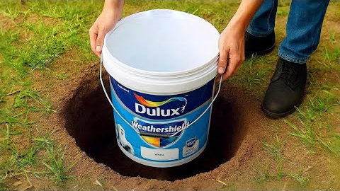 Drop the old paint bucket into the hole you be Amazed. Millions of people don't know this secret 😱!