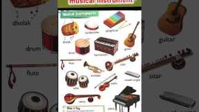 Musical Instruments Names / musical instrument Sounds for Kids #shorts