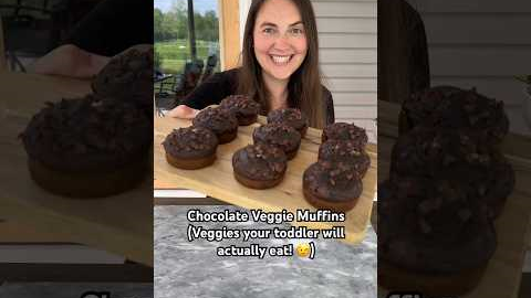 Chocolate Veggie Muffins! 😋 #momlife #easyrecipe #toddlerfood #blw #breakfast