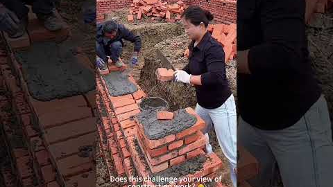 The Rising Wall: A Woman's Steady Hand in Masonry 🏗️❤️