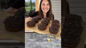 Chocolate Veggie Muffins! 😋 #momlife #easyrecipe #toddlerfood #blw #breakfast