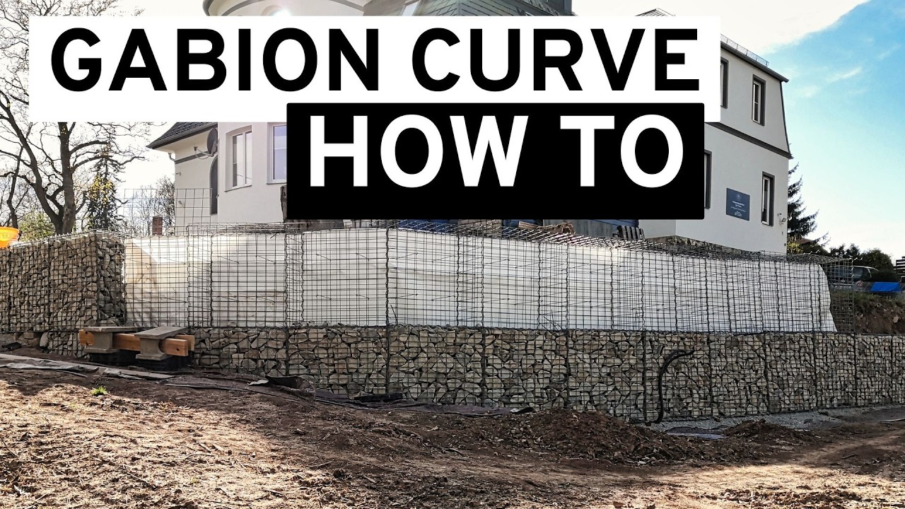 Gabion wall for slope stabilization - building stable corners and curves