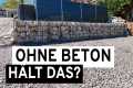 Gabionenwand ohne Fundament – Hang
