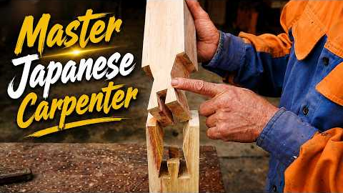 Master Japanese Carpenter Builds Strong Wood Joints Without Nails