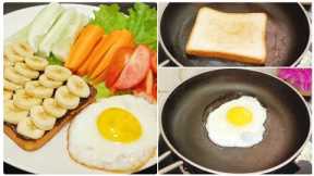 Healthy Breakfast Recipe in 5 Minutes | Egg Toast & Fresh Vegetables Breakfast 