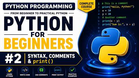 Python Tutorial for Beginners #2 | Syntax, Comments & print()